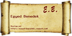 Egyed Benedek névjegykártya