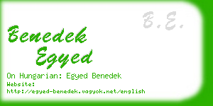 benedek egyed business card